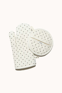 Lady Dot Oven Mitt & Pot Holder Set
