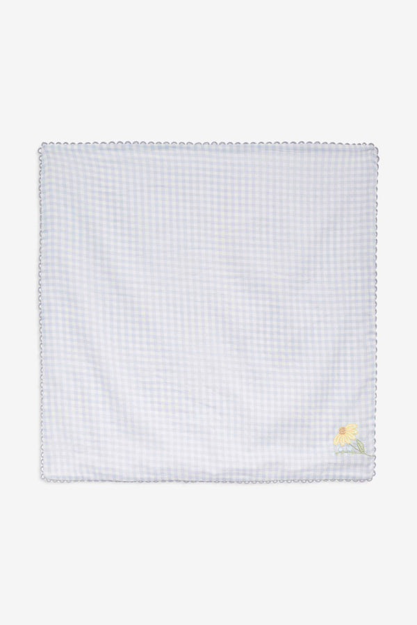 For Love & Lemons x Lynnee Collab, Bluebell Gingham Napkins Set of 4, with cute sunflower embroidered detail