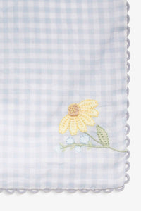 For Love & Lemons x Lynnee Collab, Bluebell Gingham Napkins Set of 4, with cute sunflower embroidered detail