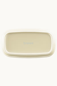 For Love & Lemons x Lynnee Cream Baby Bows Ceramic Butter Dish Bottom View