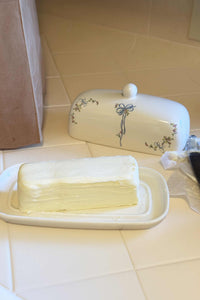 For Love & Lemons x Lynnee Baby Bows Ceramic Butter Dish with Butter