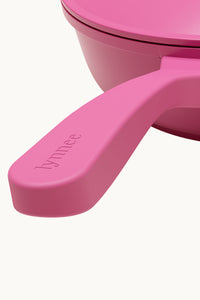 Lynnee 11" Fry Pan handle with logo detail for cooking food in the kitchen, Hot Pink, Girly and Cute